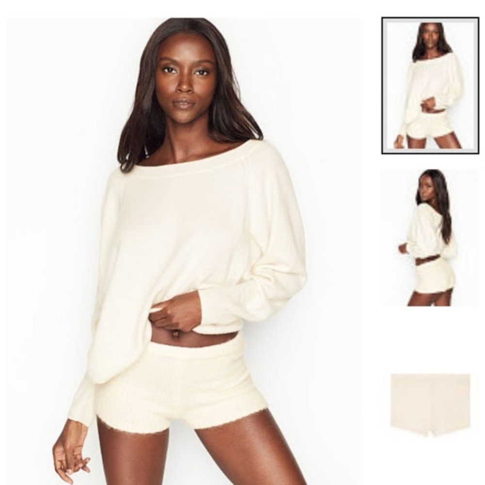 Victoria's Secret Slouchy Cream Fuzzy sweater